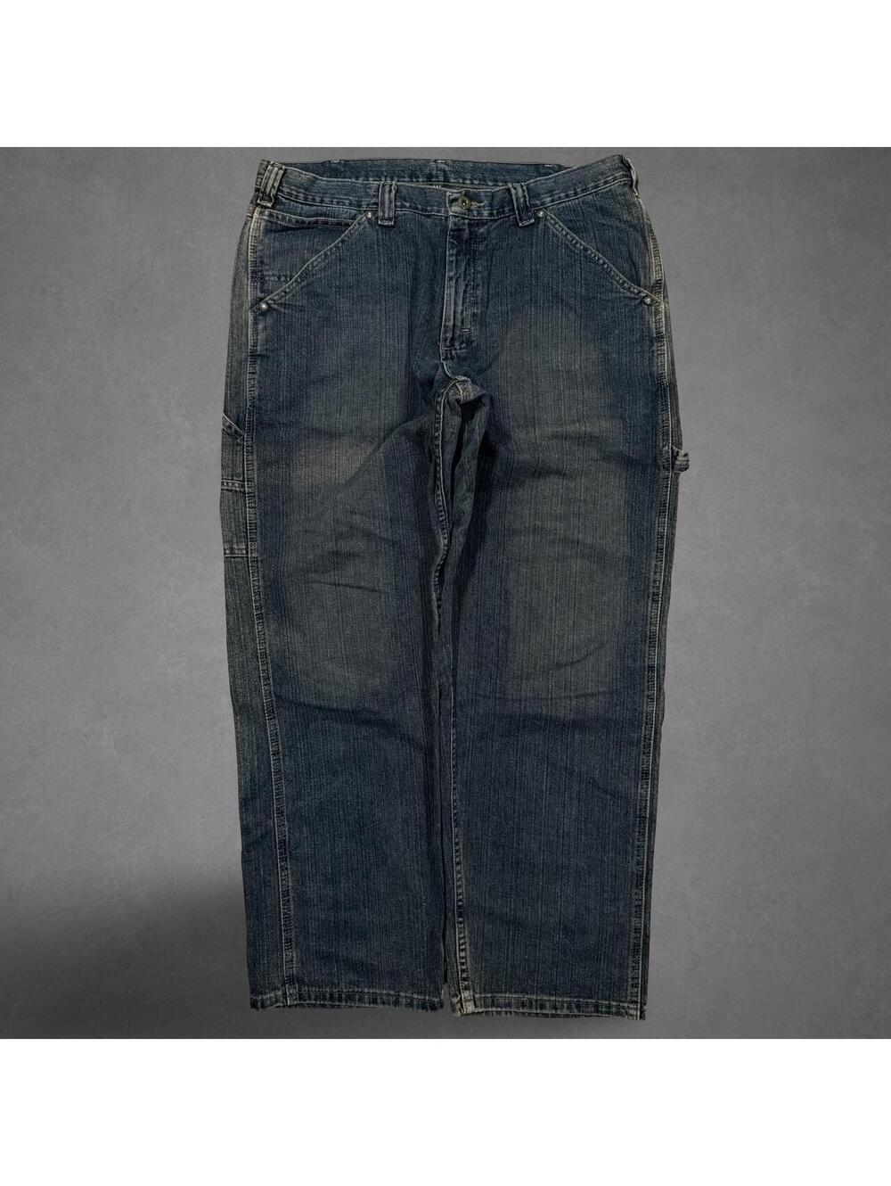 Vintage Lee Dungarees Carpenter Jeans Faded Blue Denim 36x30